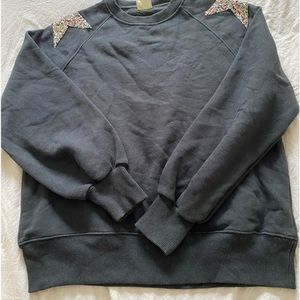 ZARA girls black sweater with stars on shoulders